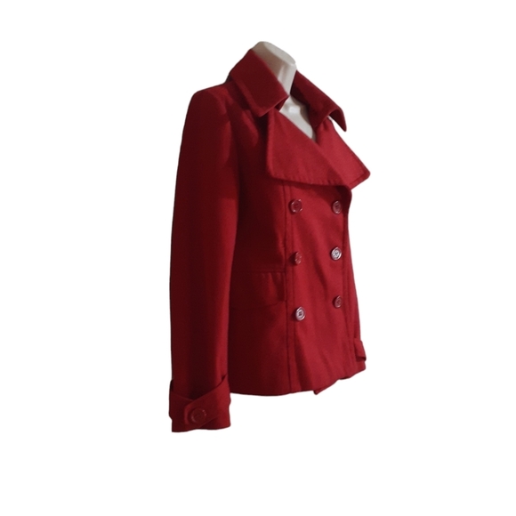 CoffeeShop Wool Blend Red Peacoat - Picture 7 of 10